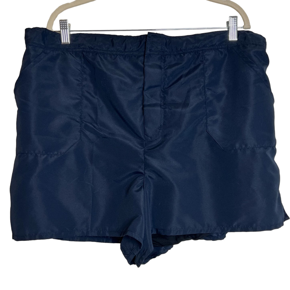 Swimsuits for All Aquabelle Womens Swim Shorts Trunks Size 24 Navy Blue Pockets